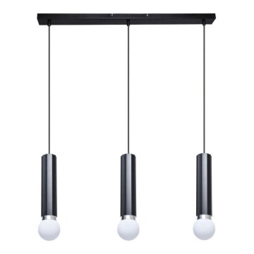 ITALUX - Полилей на кабел MACERA 3xE27/40W/230V черен