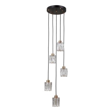 ITALUX - Полилей на кабел TORNO 5xE14/40W/230V черен/златен