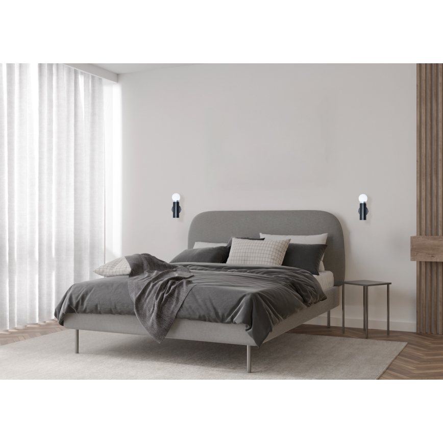 ITALUX - Стенна лампа MACERA 1xE27/40W/230V черна