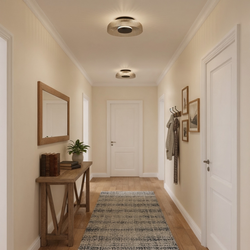 ITALUX - LED таванно осветително тяло PASSO LED/8W/230V 3000K диаметър 25 см опушено черно