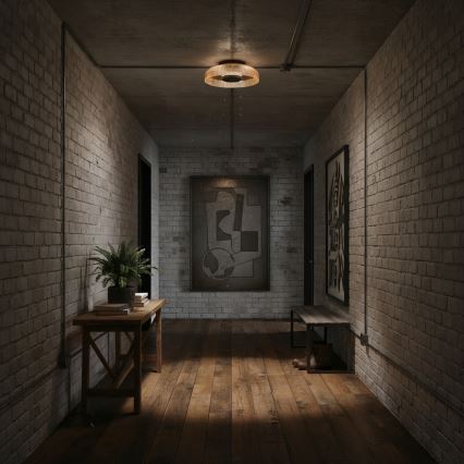 ITALUX - PASSO LED таванно осветително тяло LED/8W/230V 3000K диам. 25 см опушено бежово
