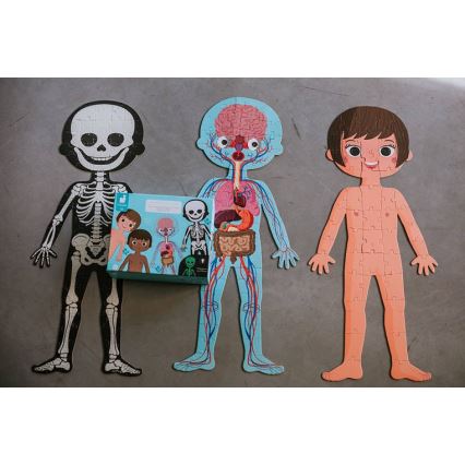 Janod - Детски образователен пъзел 225 бр. човешко тяло
