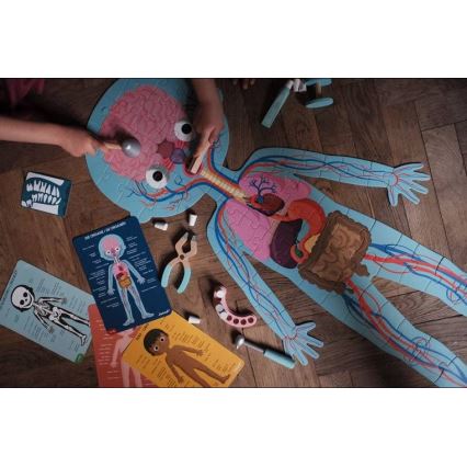 Janod - Детски образователен пъзел 225 бр. човешко тяло