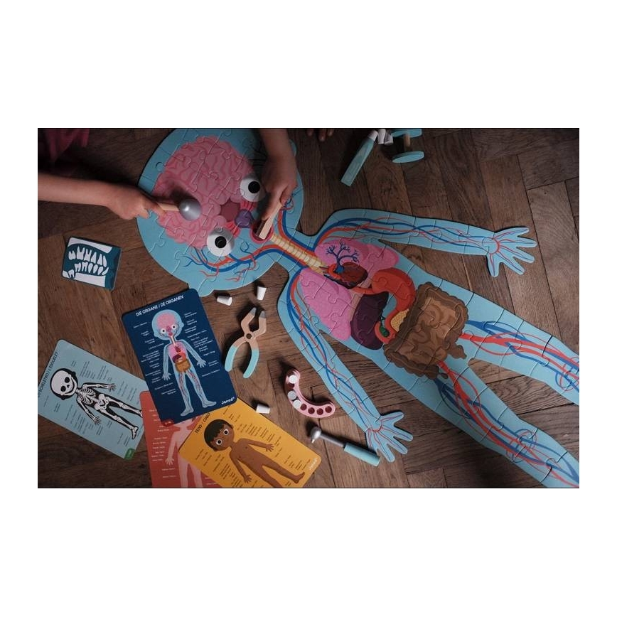 Janod - Детски образователен пъзел 225 бр. човешко тяло