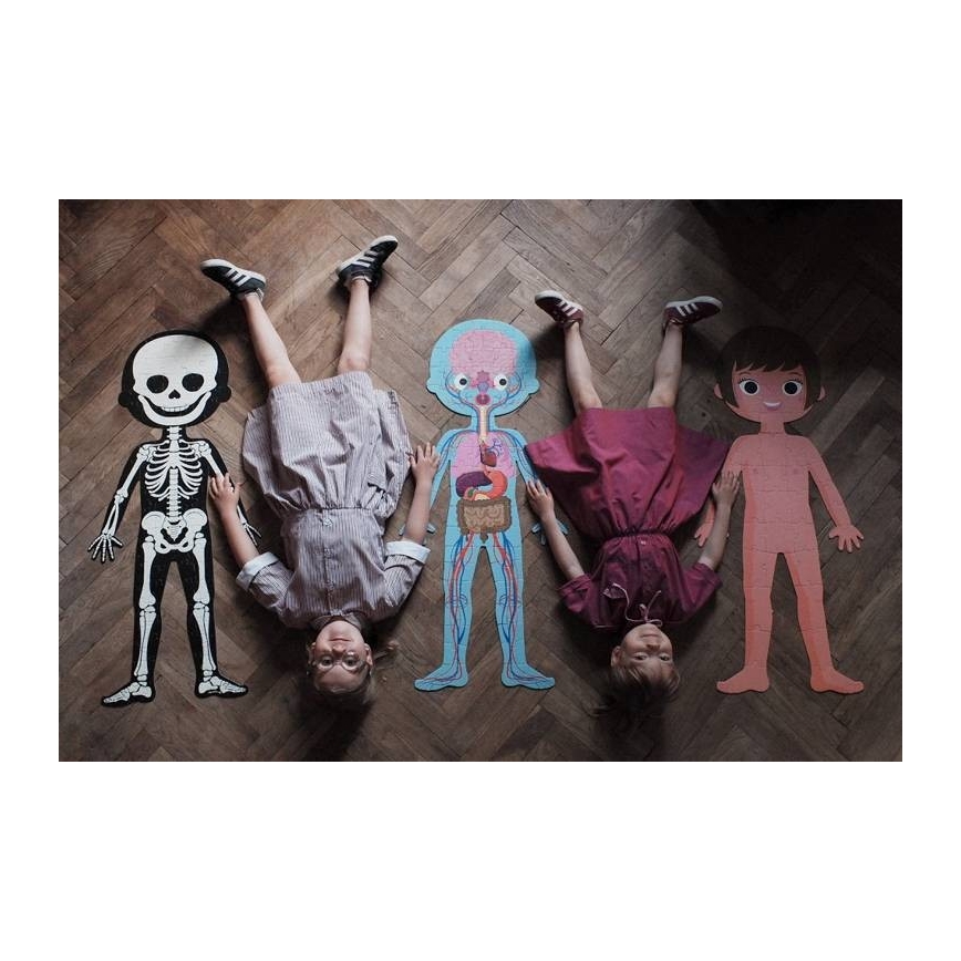 Janod - Детски образователен пъзел 225 бр. човешко тяло