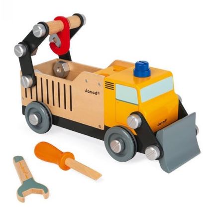 Janod - Дървен конструктор BRICOKIDS камион