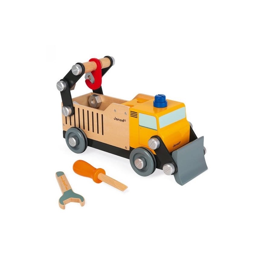 Janod - Дървен конструктор BRICOKIDS камион