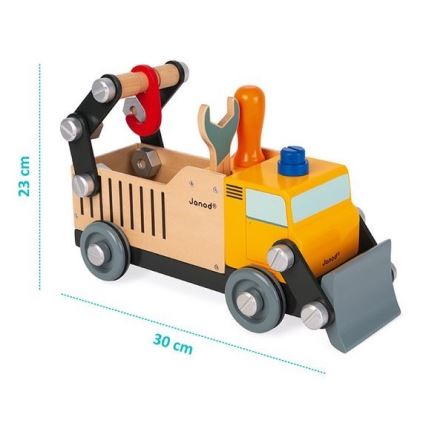Janod - Дървен конструктор BRICOKIDS камион