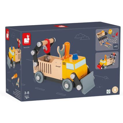 Janod - Дървен конструктор BRICOKIDS камион