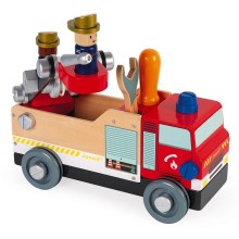 Janod - Дървен конструктор BRICOKIDS пожарна кола