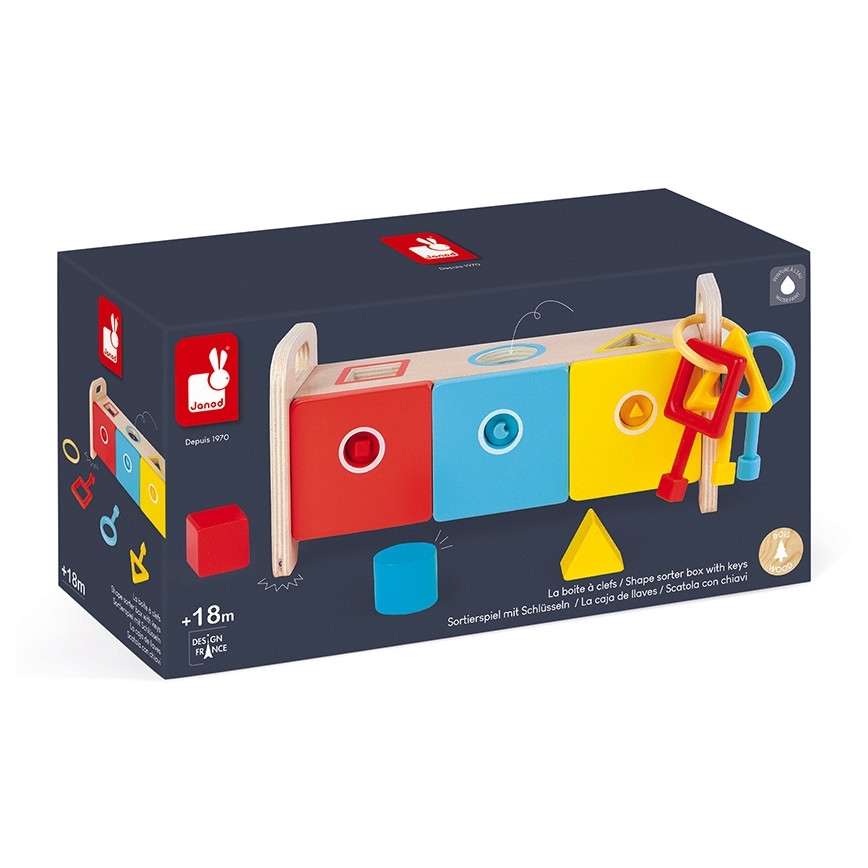 Janod - Дървена интерактивна играчка MONTESSORI 10 бр.