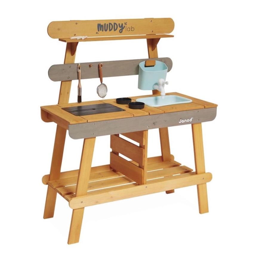 Janod - Дървена външна детска кухничка MUDDY LAB