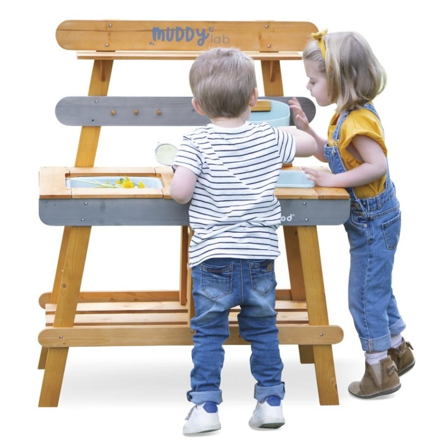 Janod - Дървена външна детска кухничка MUDDY LAB