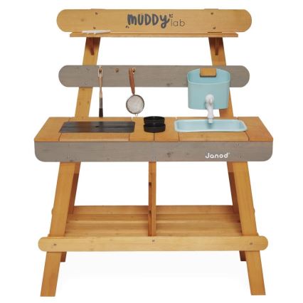 Janod - Дървена външна детска кухничка MUDDY LAB