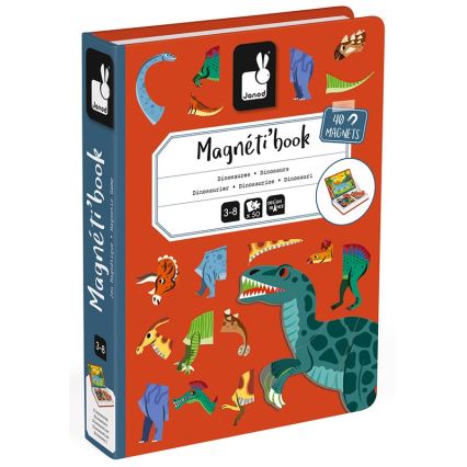 Janod - Магнитен интерактивен комплект MAGNETIBOOK динозаври