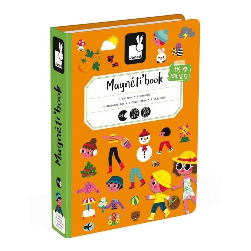 Janod - Магнитен интерактивен комплект MAGNETIBOOK годишни сезони