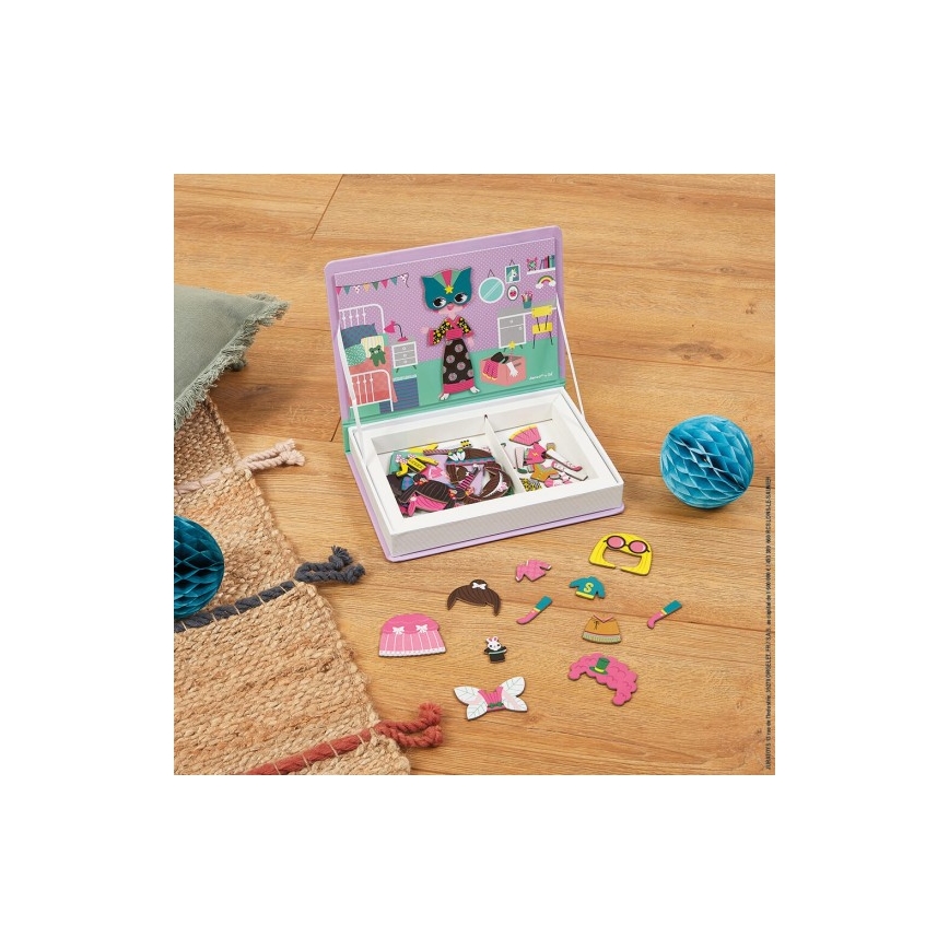 Janod - Магнитен интерактивен комплект MAGNETIBOOK момиче