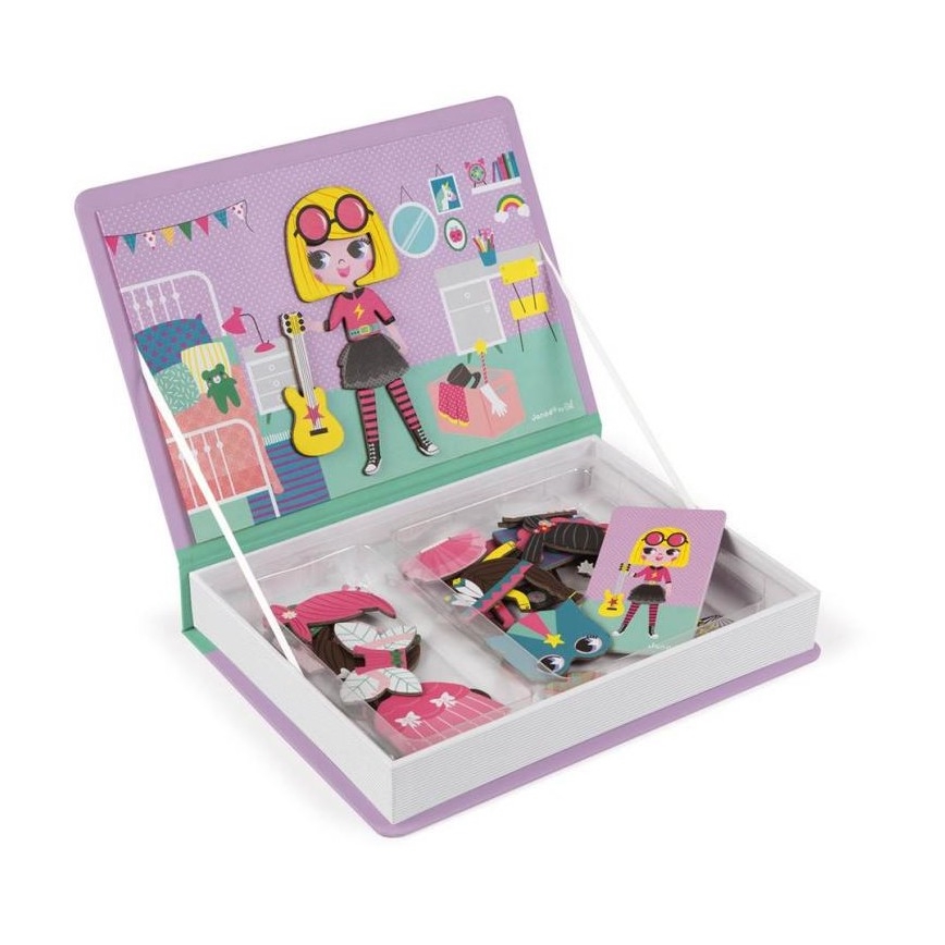 Janod - Магнитен интерактивен комплект MAGNETIBOOK момиче