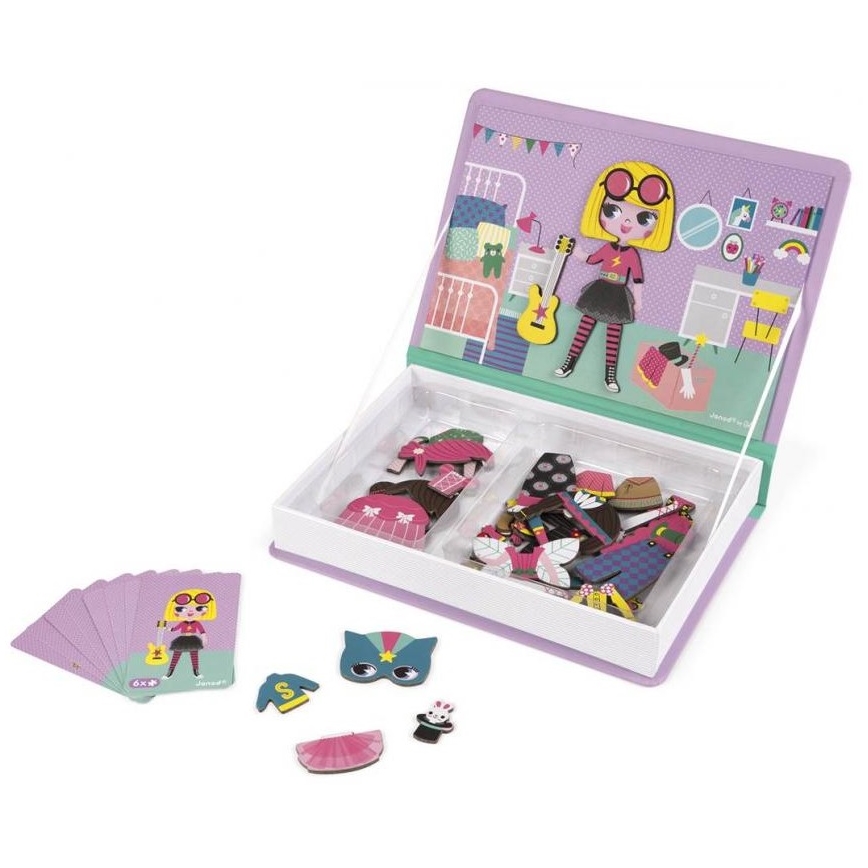 Janod - Магнитен интерактивен комплект MAGNETIBOOK момиче