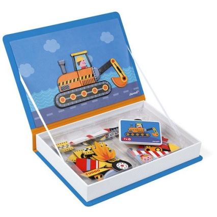 Janod - Магнитен интерактивен комплект MAGNETIBOOK транспортни средства