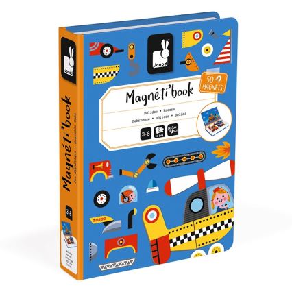 Janod - Магнитен интерактивен комплект MAGNETIBOOK транспортни средства