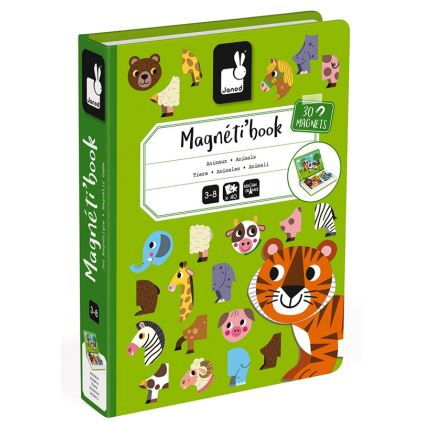 Janod - Магнитен интерактивен комплект MAGNETIBOOK животни