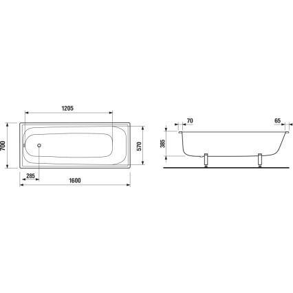 JIKA H2340600000001 - Вана RIGA 160x70 стоманена/бяла