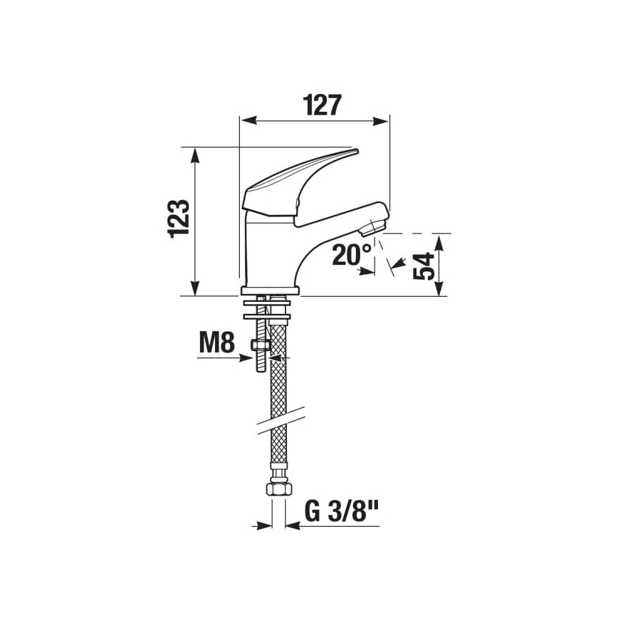 JIKA H3111N10041101 - Смесител за мивка TALAS 12,3 см, лъскав хром