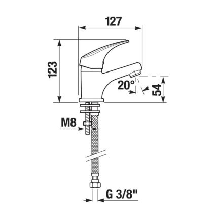 JIKA H3111N10041101 - Кран за мивка TALAS 12,3 см лъскав хром