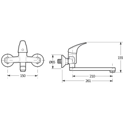 JIKA H3111N70042301 - Смесител за мивка TALAS 15,5 см, хром с лъскав завършек
