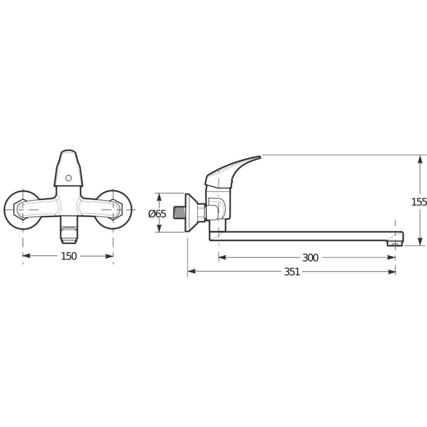 JIKA H3111N70042401 - Смесител за мивка TALAS 15,5 см, лъскав хром