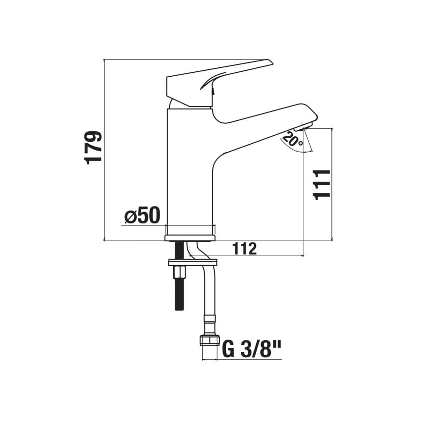 JIKA H3111W10041101 - Смесител за мивка CUBE 17,9 см, лъскав хром