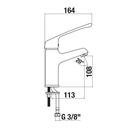 JIKA H3111W10045101 - Смесител за умивалник с медицински лост CUBE 16,4 см лъскав хром