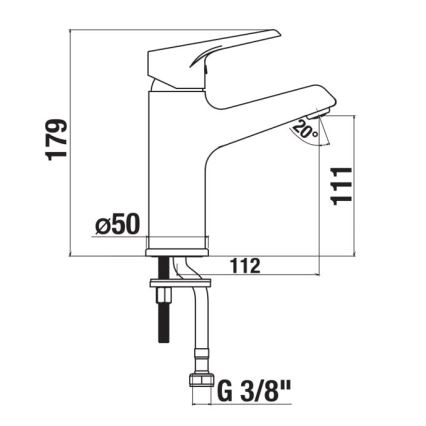 JIKA H3111W10049101 - Кран за мивка CUBE 17,9 см Cold Start/лъскав хром