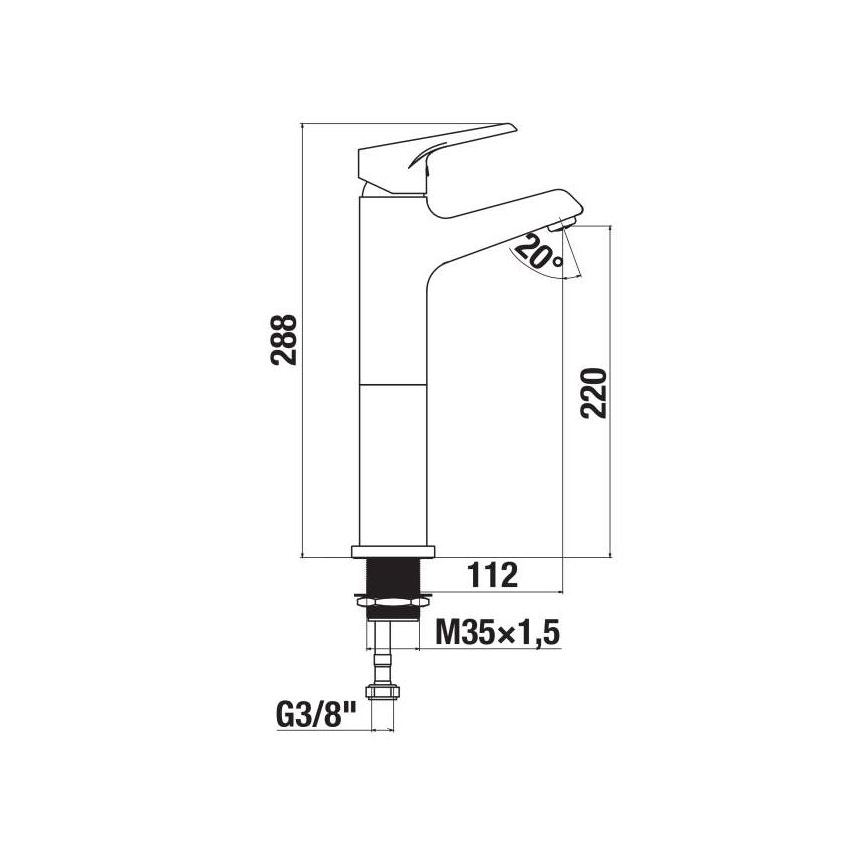 JIKA H3111W80041201 - Кран за мивка CUBE 28,8 см лъскав хром
