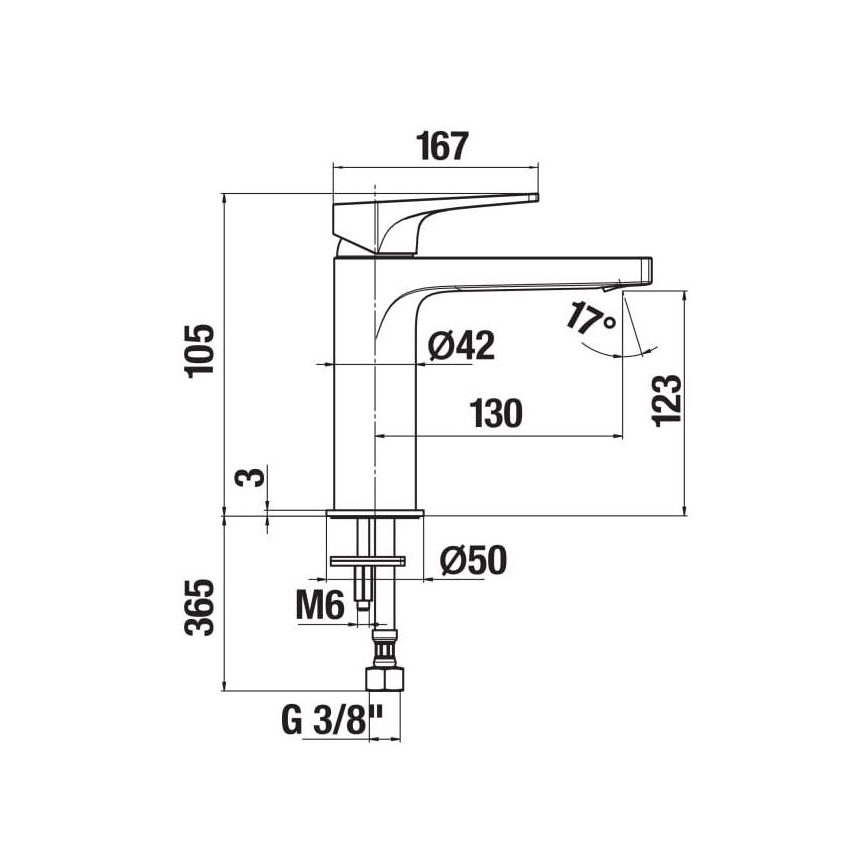 JIKA H3111X10041101 - Кран за мивка CUBITO 10,5 см лъскав хром