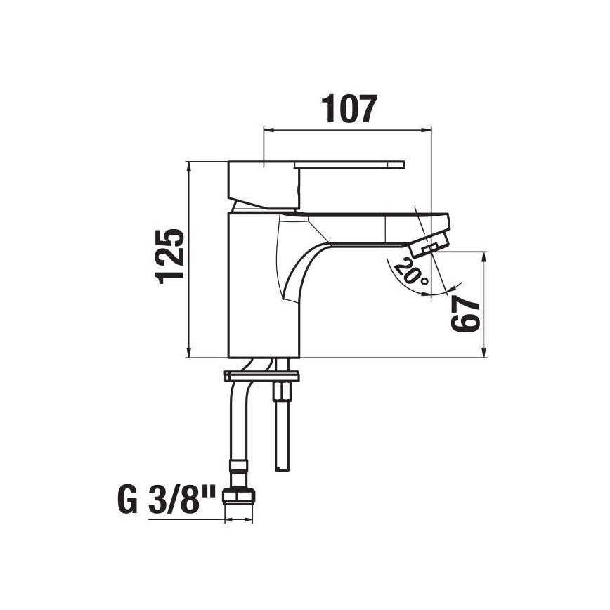 JIKA H3111Z10041101 - Смесител за мивка LYRA 12,5 см, хром с лъскав завършек