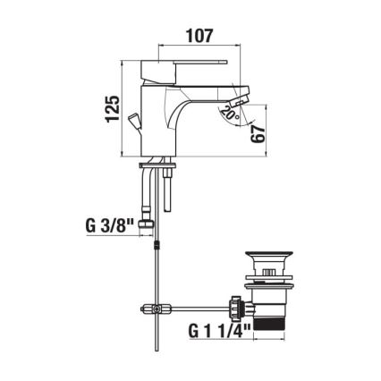 JIKA H3111Z10041111 - Кран за мивка + сифон с преливник LYRA 12,5 см лъскав хром