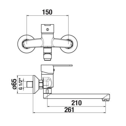 JIKA H3111Z70042301 - Смесител за мивка LYRA 15x26,1 см, лъскав хром