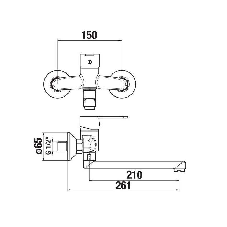 JIKA H3111Z70042301 - Смесител за мивка LYRA 15x26,1 см, лъскав хром