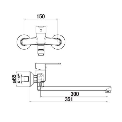 JIKA H3111Z70042401 - Смесител за мивка LYRA 15x35,1 см, лъскав хром