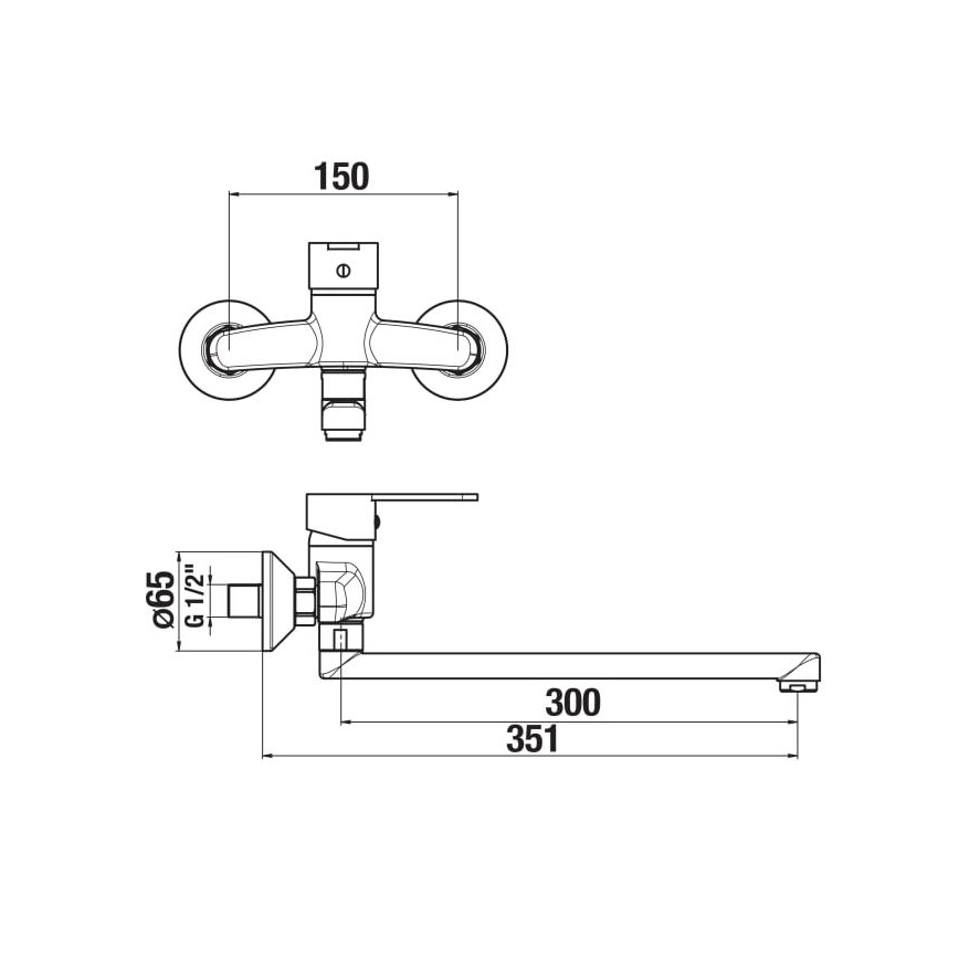 JIKA H3111Z70042401 - Смесител за мивка LYRA 15x35,1 см, лъскав хром