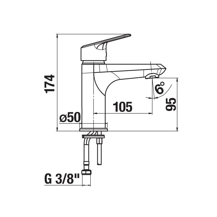 JIKA H3112E10041101 - Смесител за мивка TALAS 17,4 см, лъскав хром