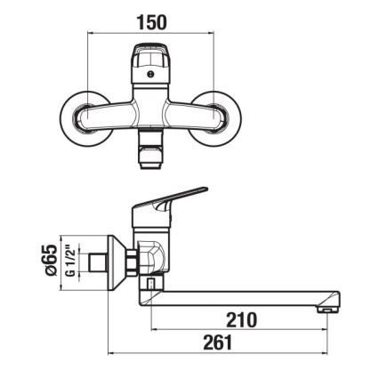 JIKA H3112E70042301 - Кран за мивка TALAS 15x26,1 см лъскав хром