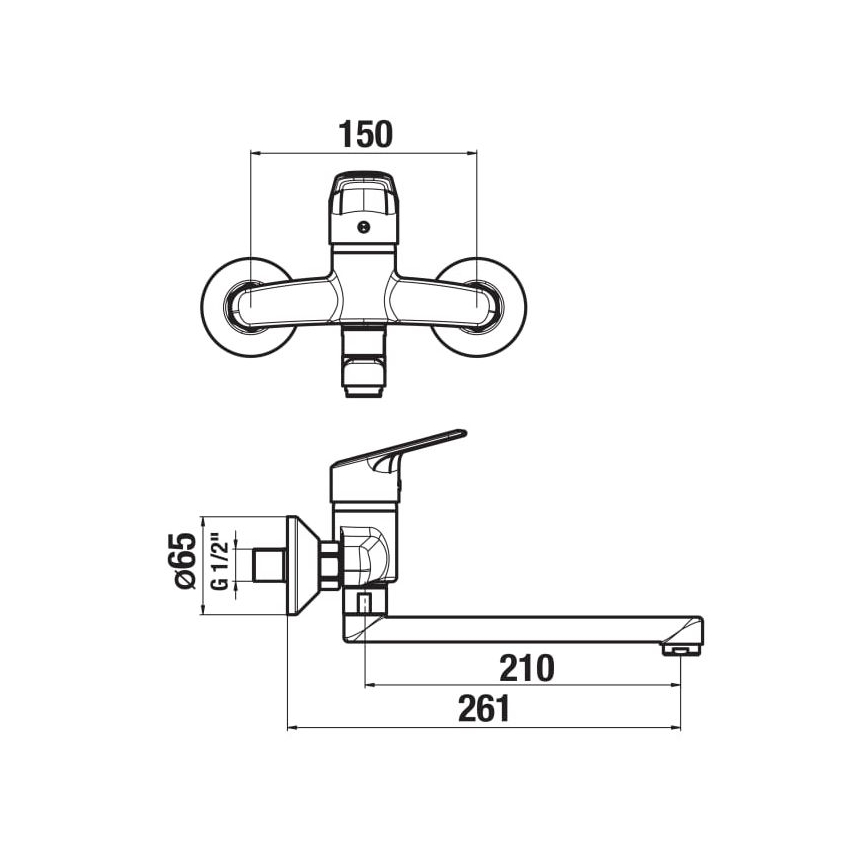 JIKA H3112E70042301 - Кран за мивка TALAS 15x26,1 см лъскав хром