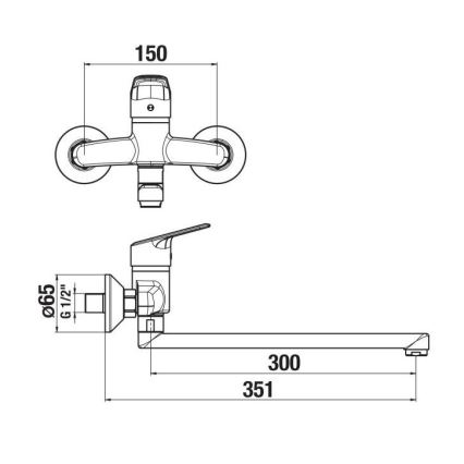 JIKA H3112E70042401 - Кран за мивка TALAS 15x35,1 см лъскав хром