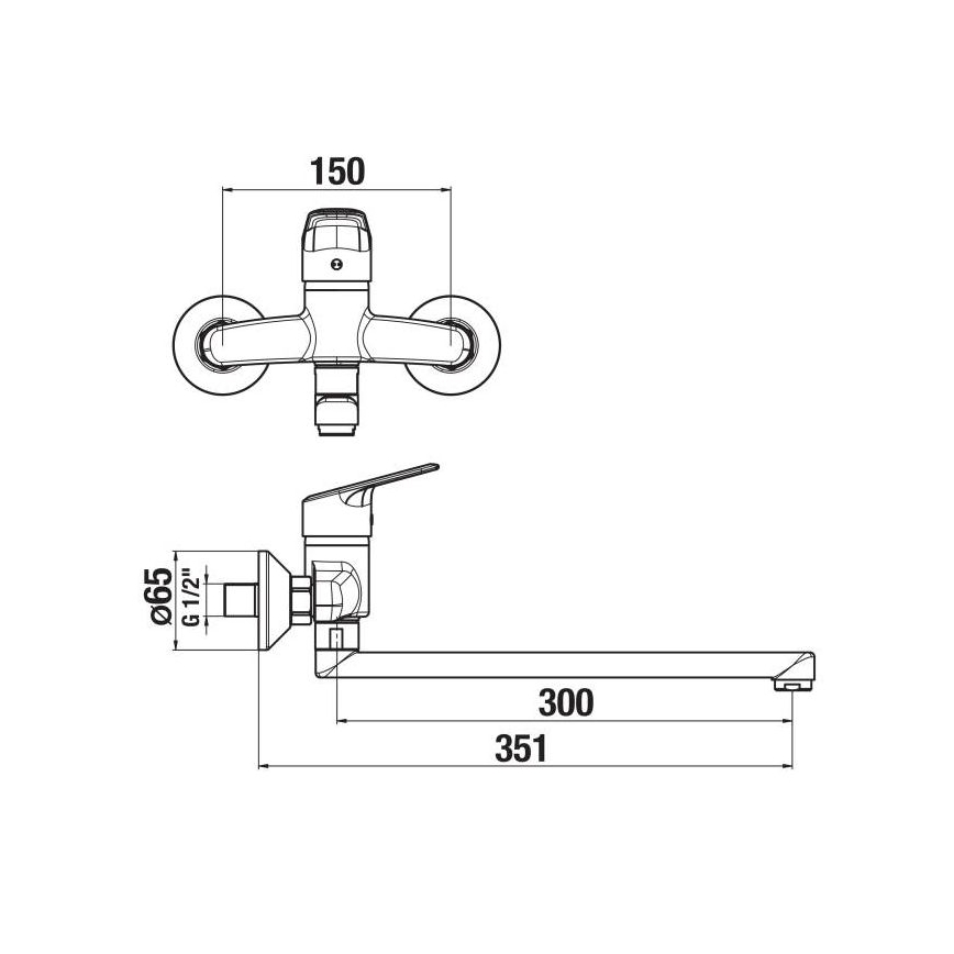 JIKA H3112E70042401 - Кран за мивка TALAS 15x35,1 см лъскав хром