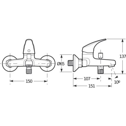 JIKA H3211N70044001 - Кранче за баня TALAS 13,7 см лъскав хром
