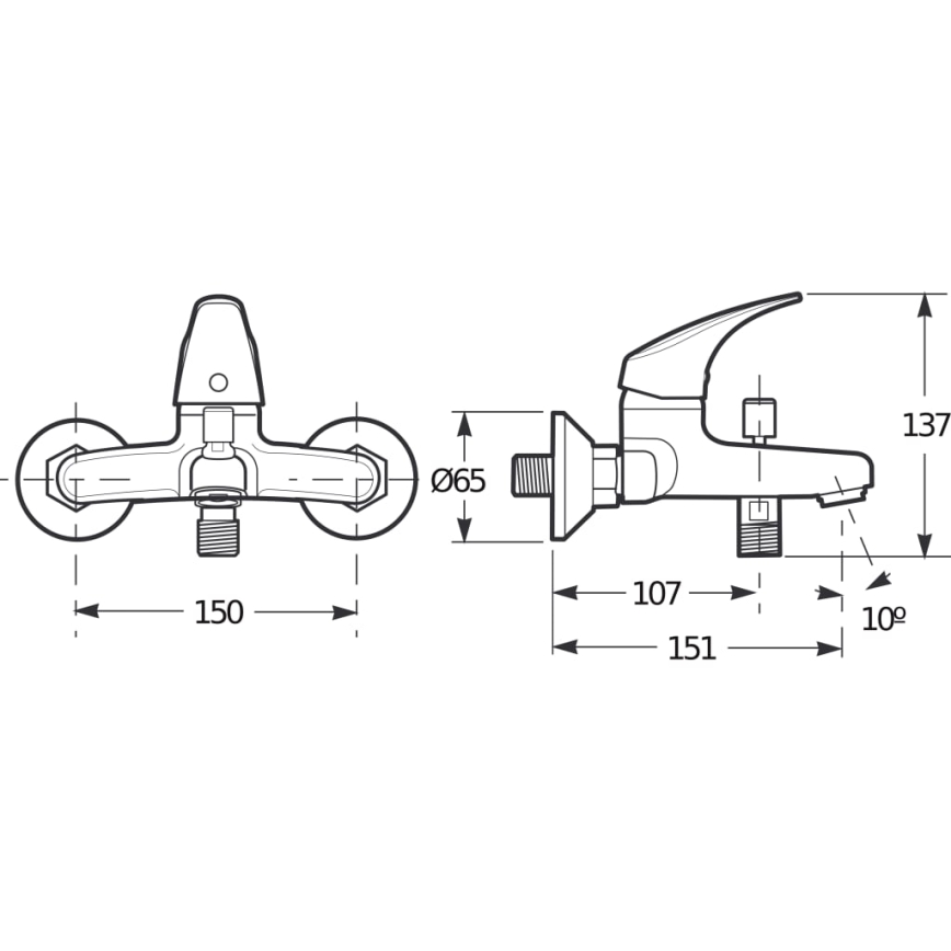 JIKA H3211N70044001 - Кранче за баня TALAS 13,7 см лъскав хром