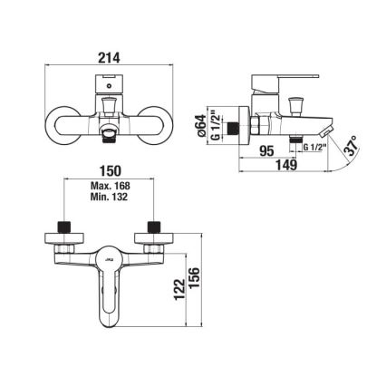 JIKA H3211Z70044001 - Кранче за баня LYRA лъскав хром